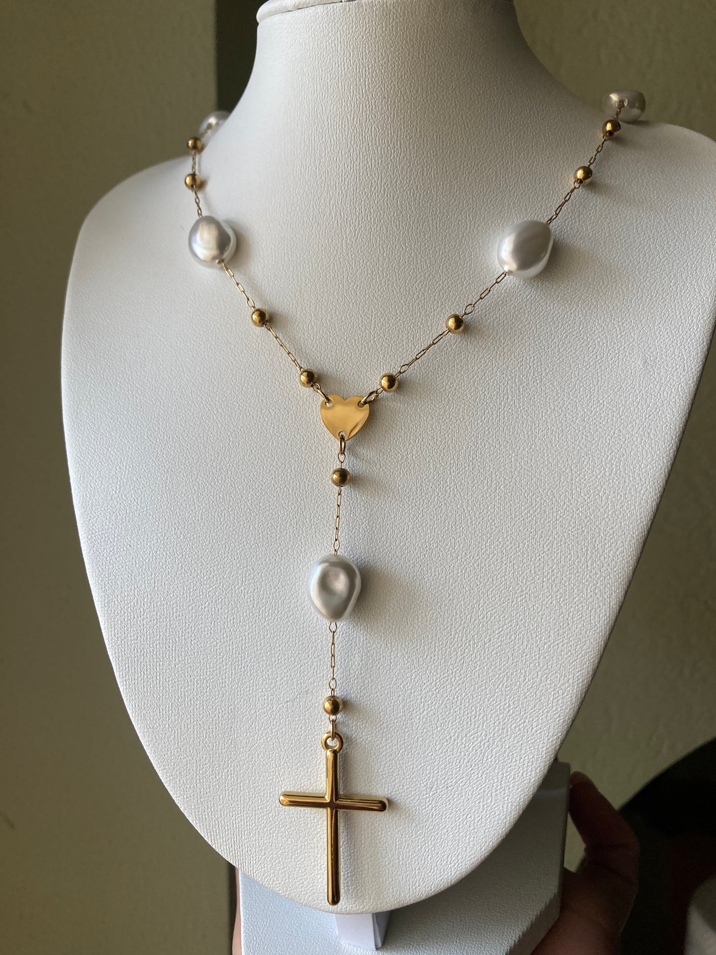 Collana Stile Rosario Luce e Perle