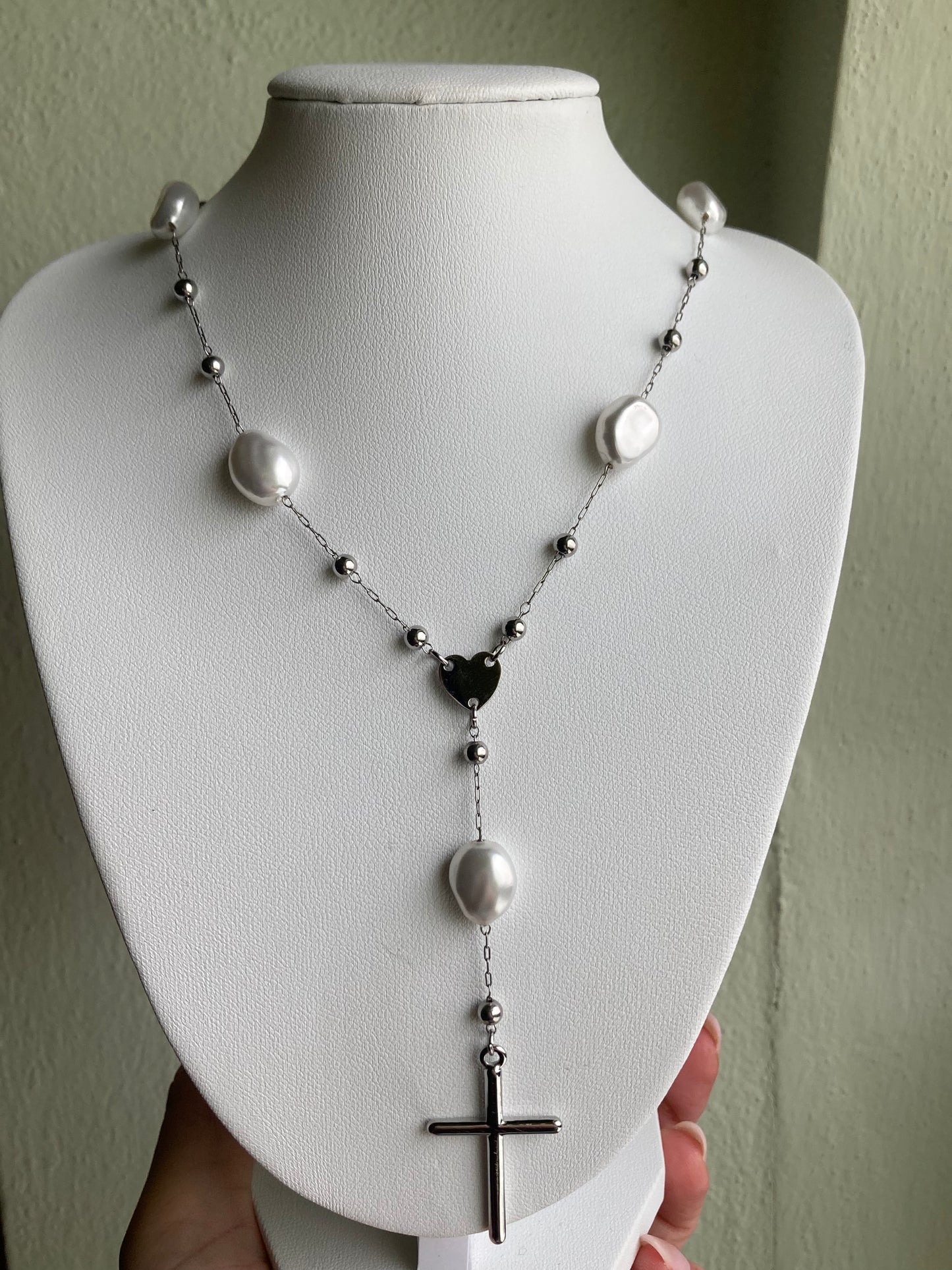 Collana Stile Rosario Luce e Perle