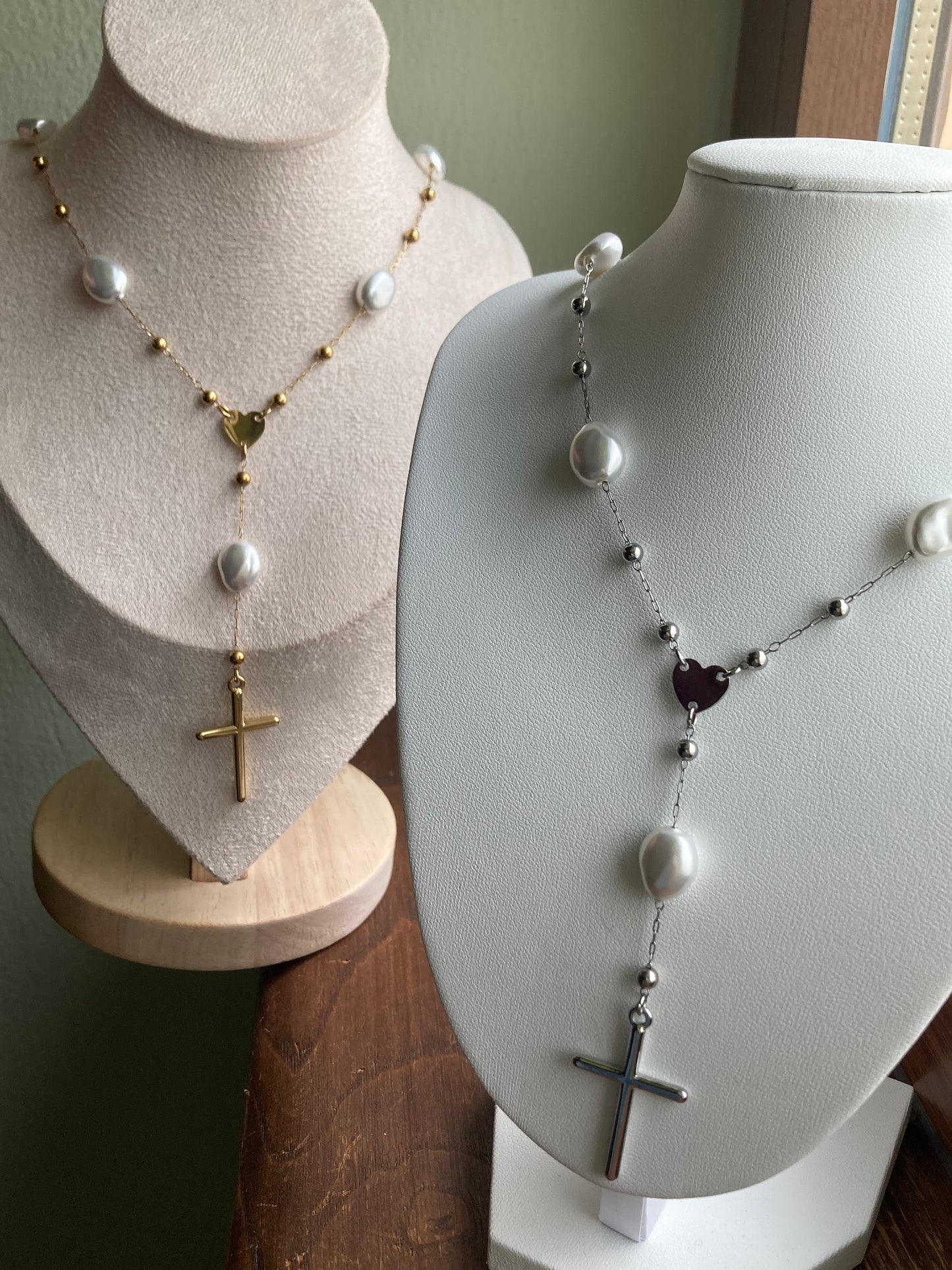 Collana Stile Rosario Luce e Perle