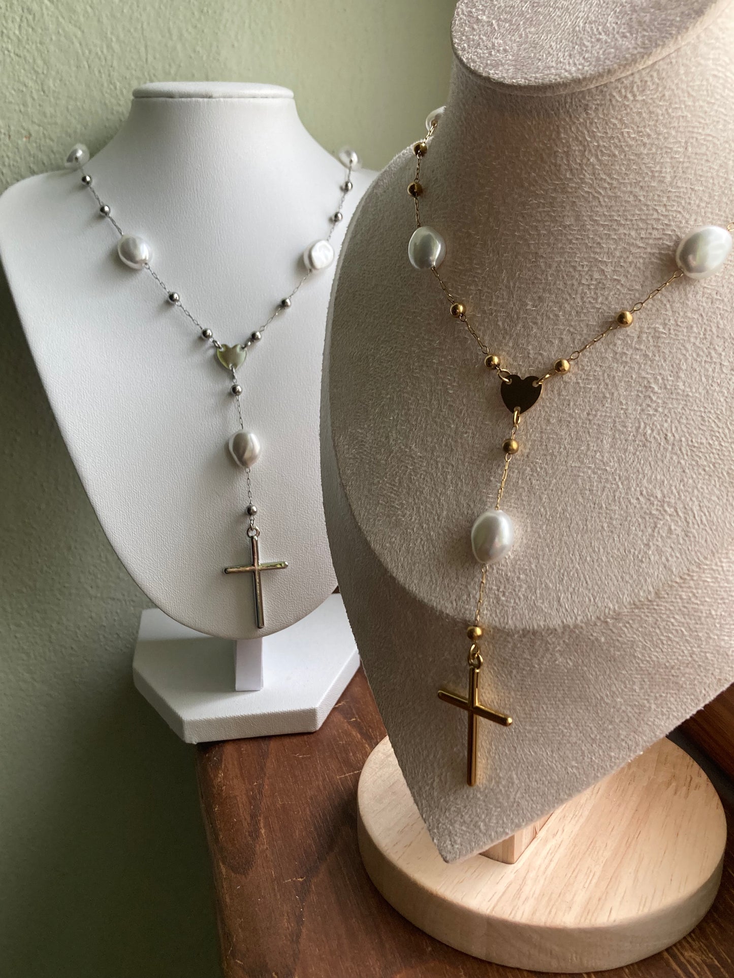 Collana Stile Rosario Luce e Perle