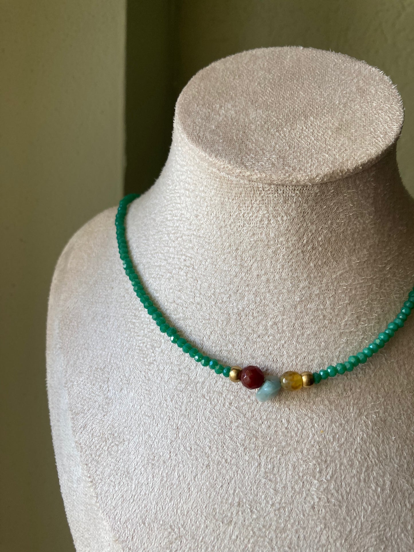 Collana Cristalli Con Pietre Centrali