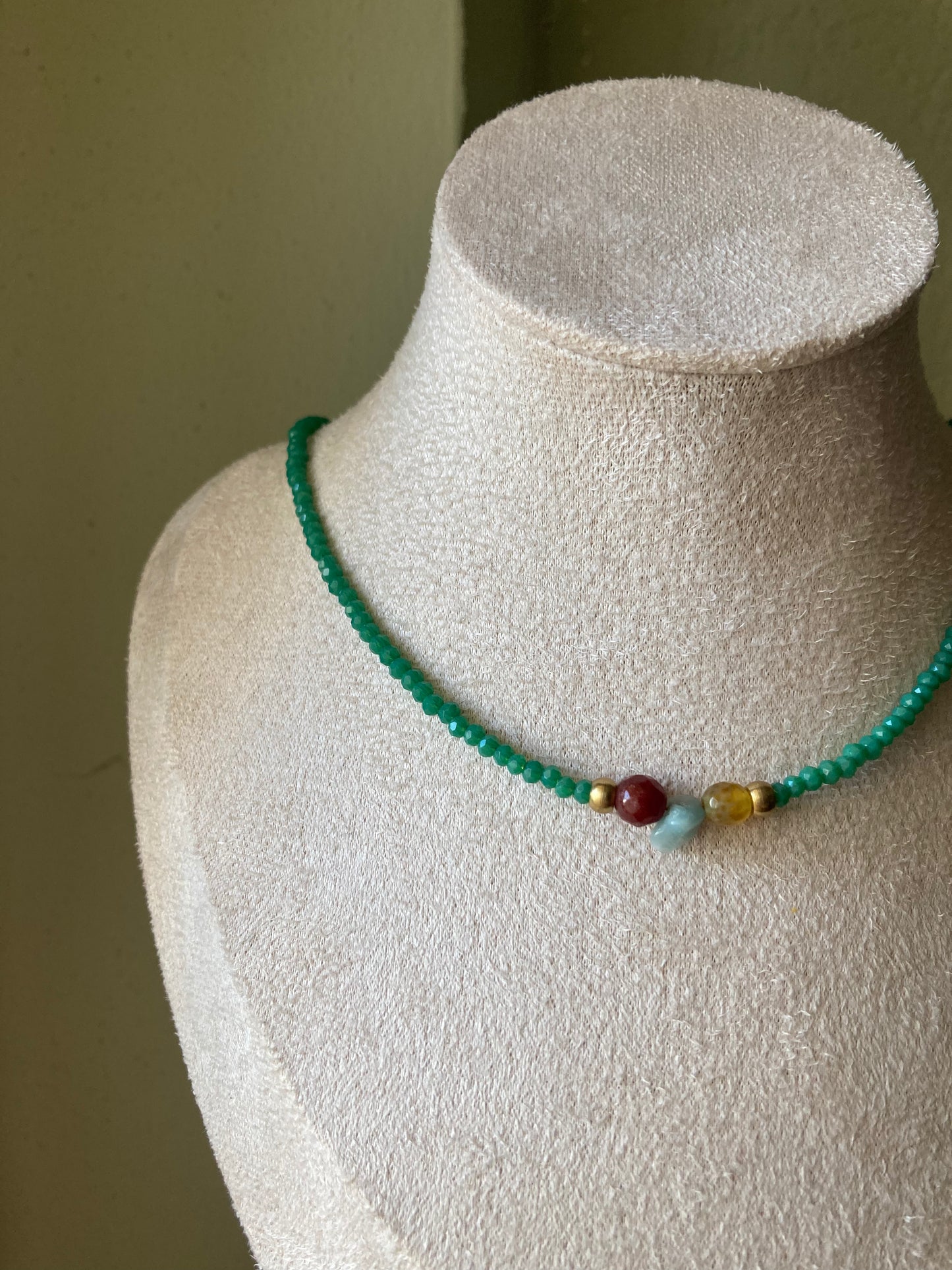 Collana Cristalli Con Pietre Centrali