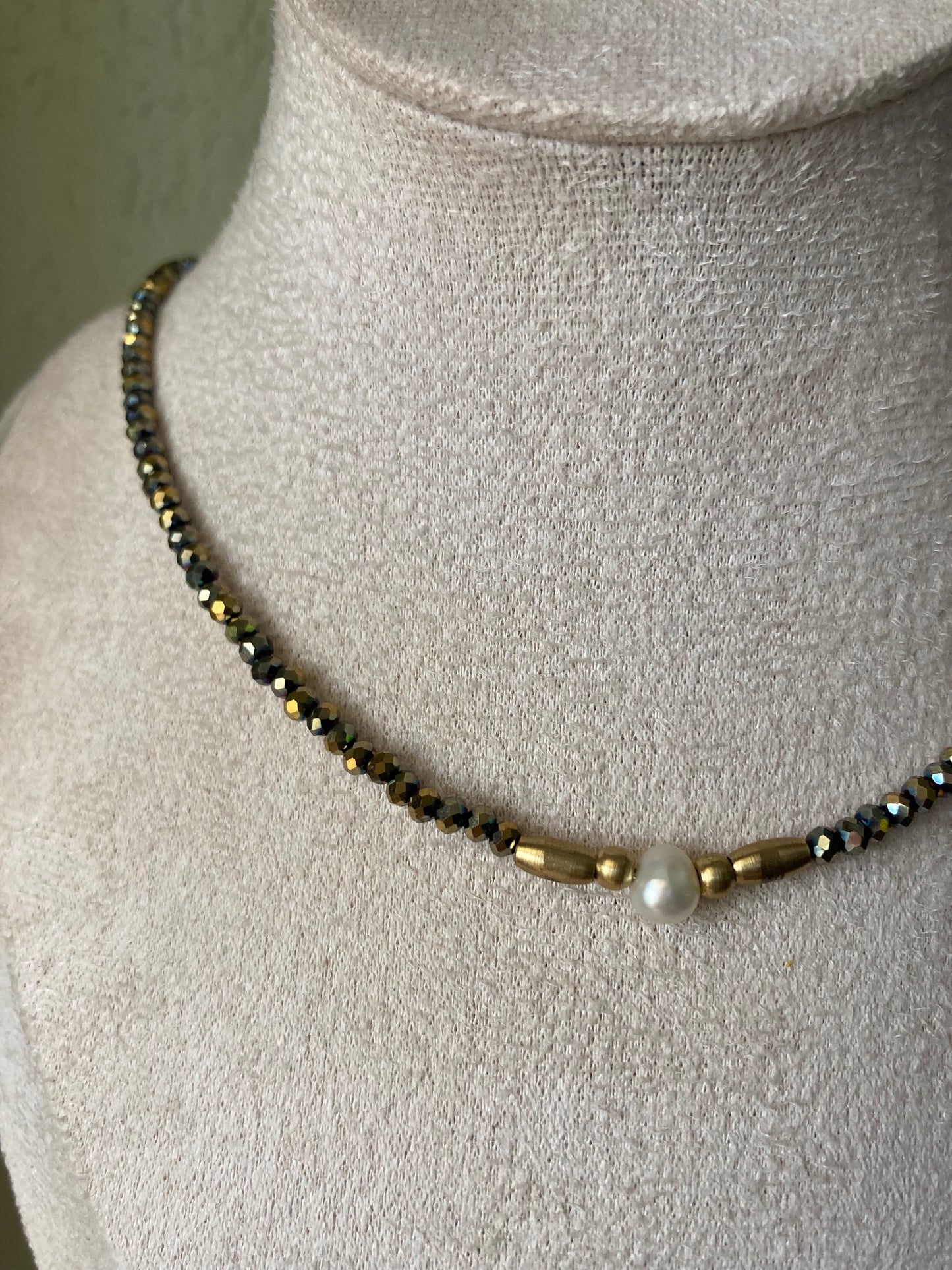 Collana Cristalli Perla Di Fiume Centrale