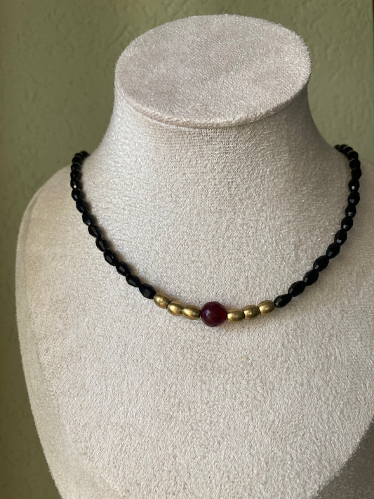 Collana Cristalli Neri Pietra Agata Centrale