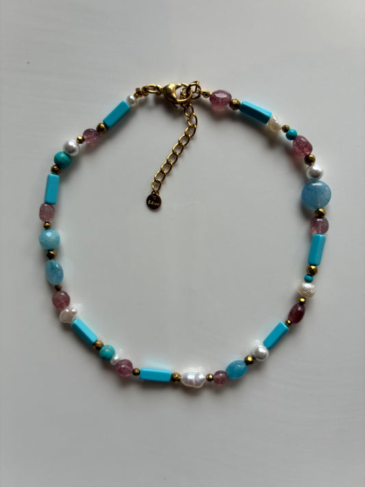 Girocollo Choker Matchato Rosa
