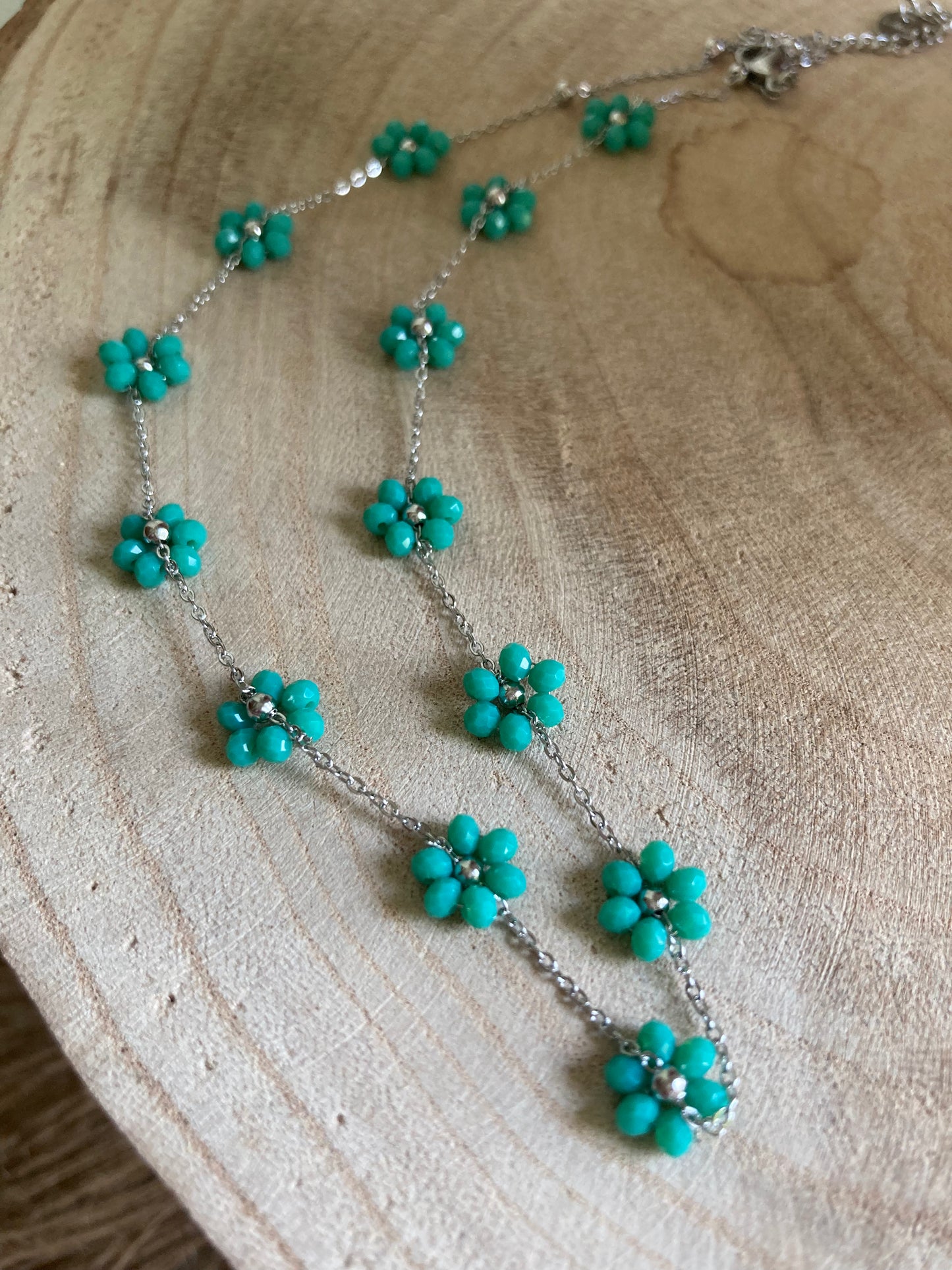 Collana Piccolo Fiore Argento in 5 Colori