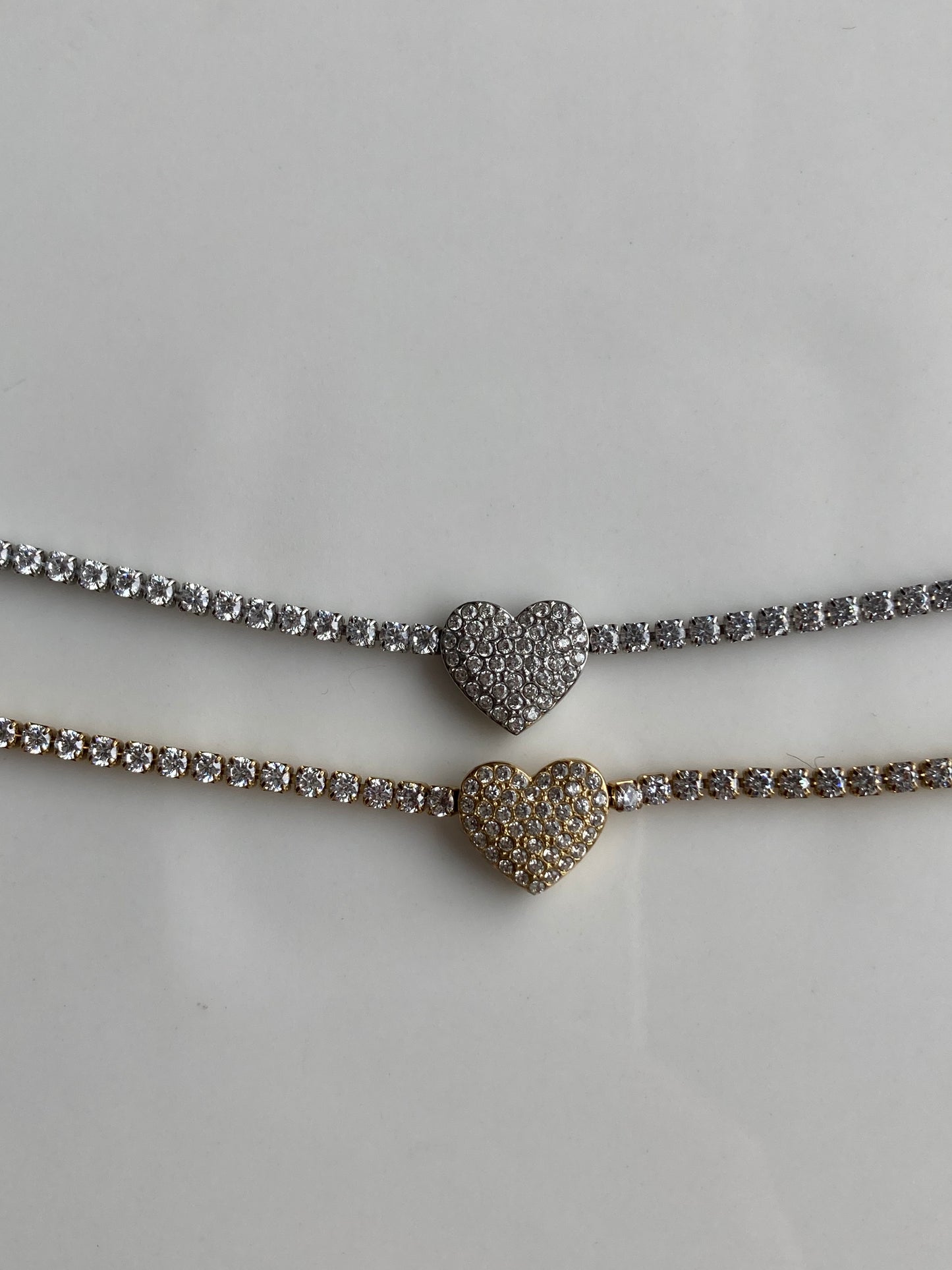 Bracciale Tennis, Cuore Pavè, con Cursore