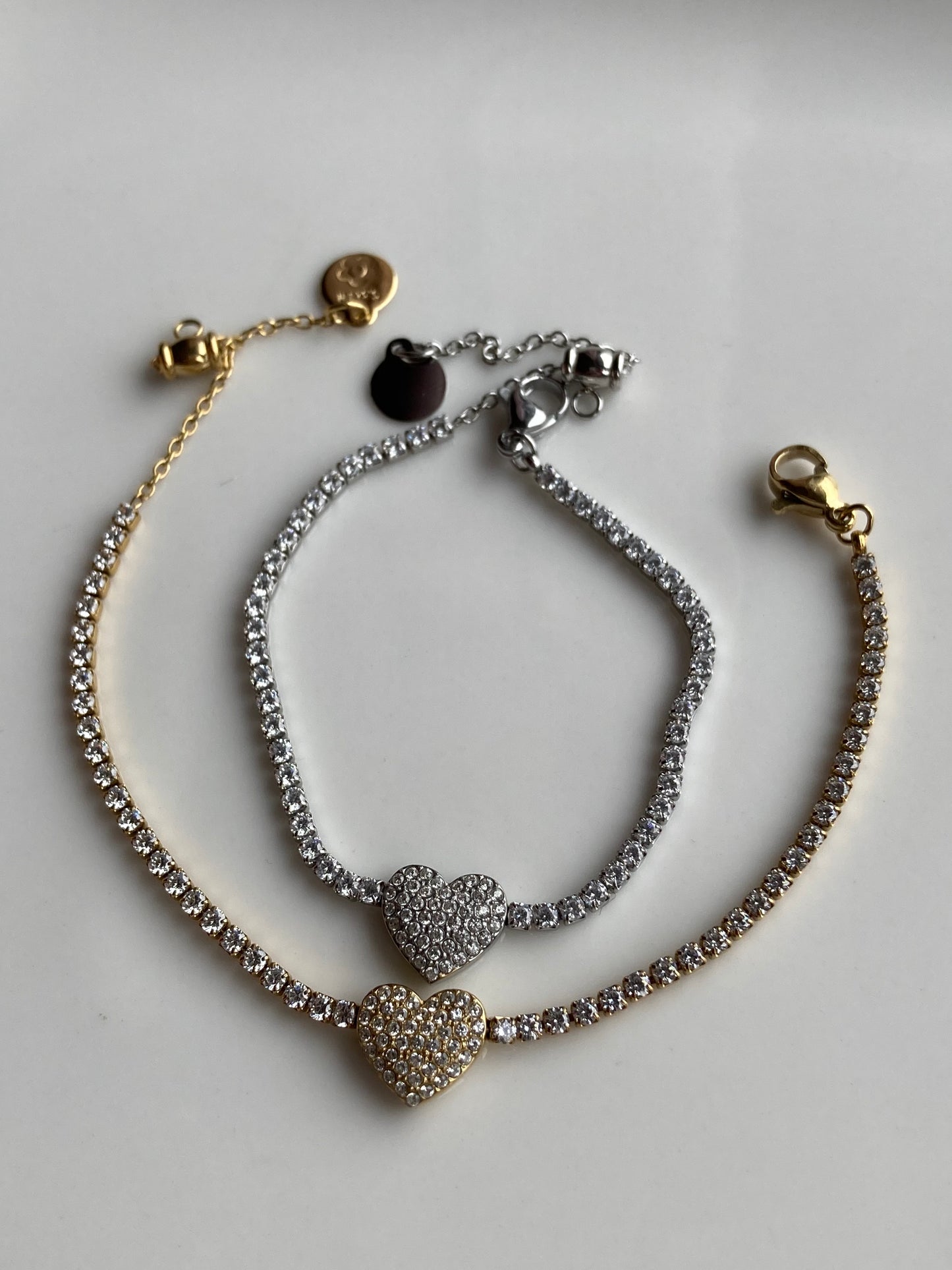 Bracciale Tennis, Cuore Pavè, con Cursore