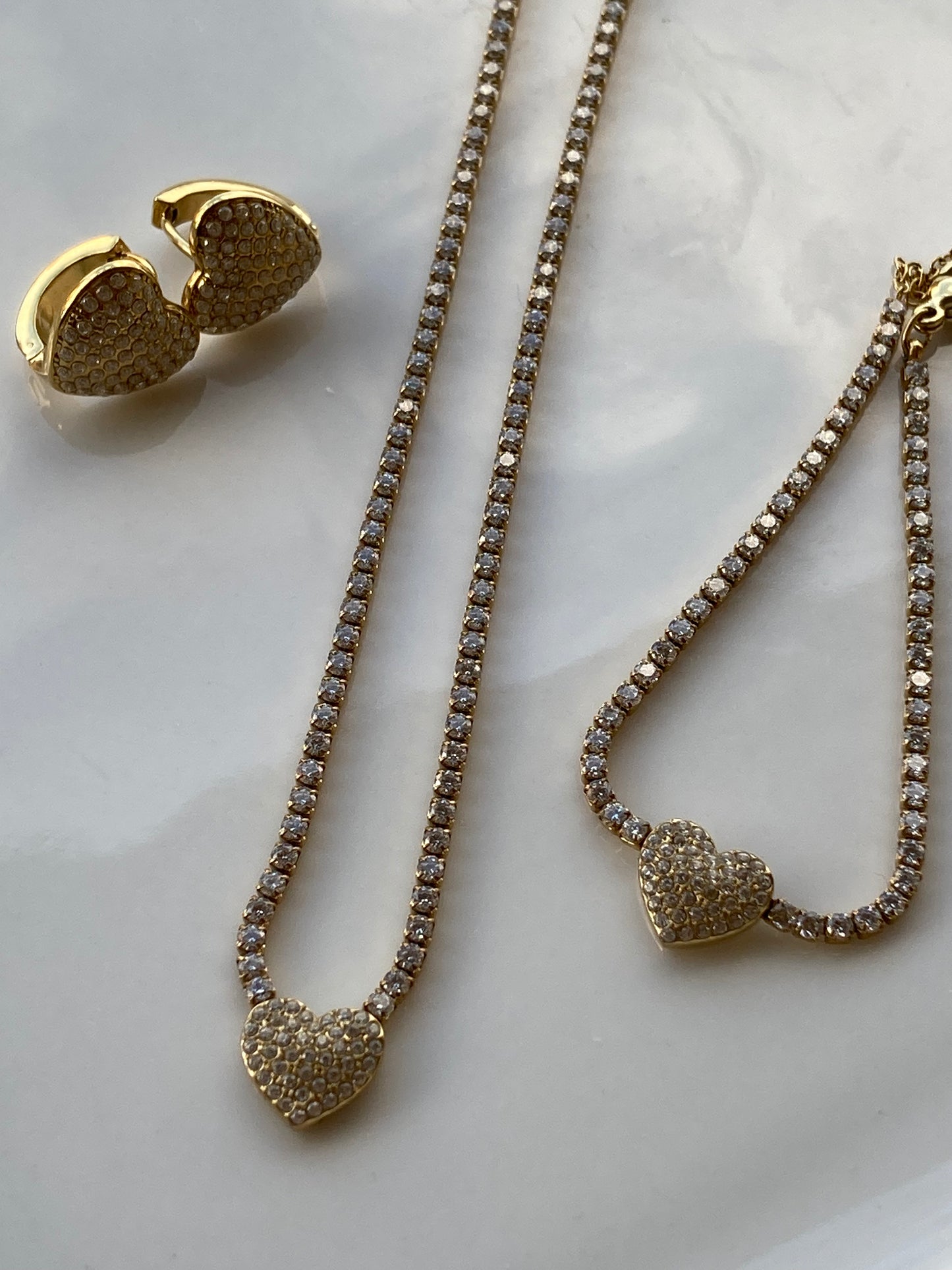 Bracciale Tennis, Cuore Pavè, con Cursore