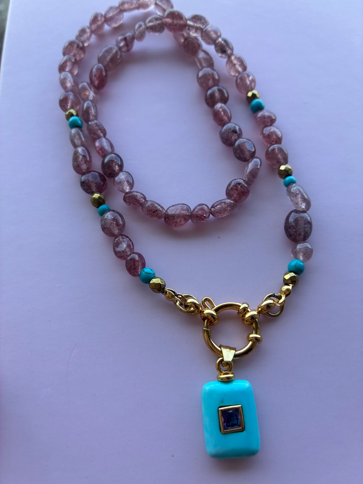 Collana Pietre Burattate, Chiusura Timone con Ciondolo