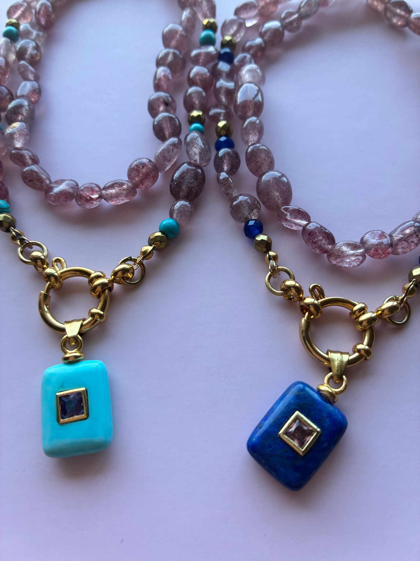 Collana Pietre Burattate, Chiusura Timone con Ciondolo