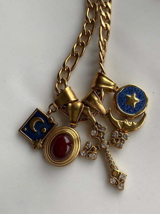 Collana Figaro Cinque Pendenti