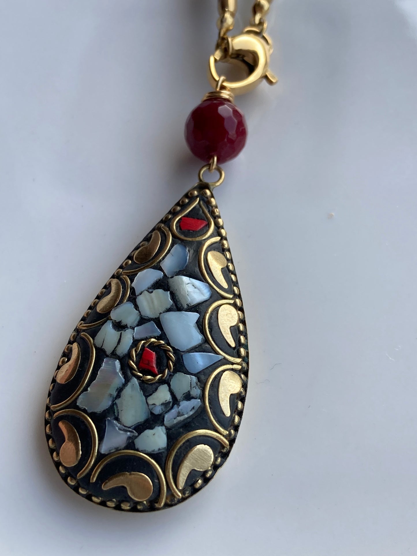 Collana Perle di Majorca con Pendente Indiano