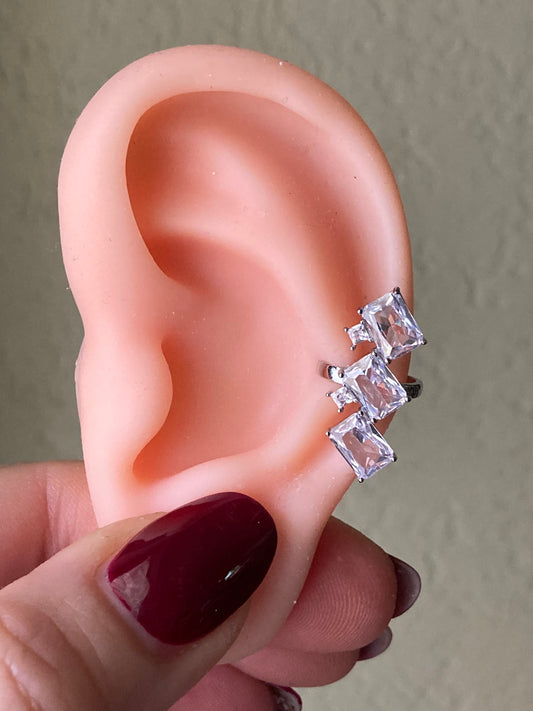 Orecchino Earcuff Tre Zirconi